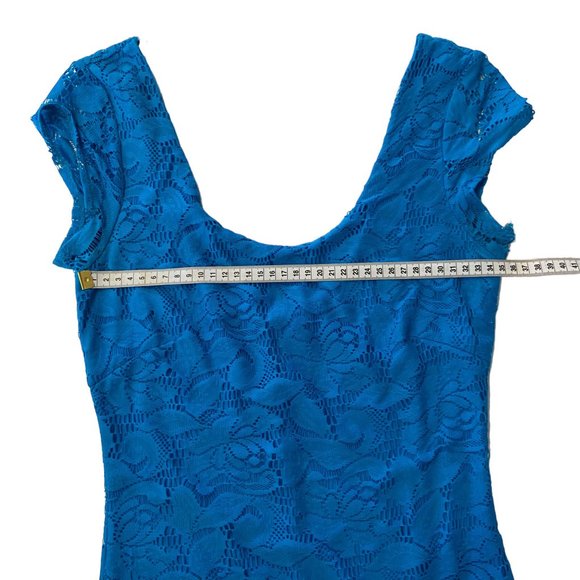 CASTRO  Blue Lace Detail Mini Dress Size XS - Picture 4 of 6